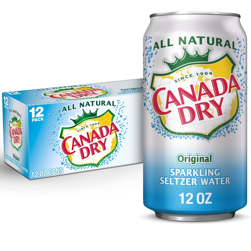 Canada Dry Original Sparkling Seltzer Water, 12 Fl Oz Cans, 12 Pack