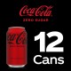 Coca-Cola Zero Sugar Soda Pop, 12 fl oz, 12 Pack Cans