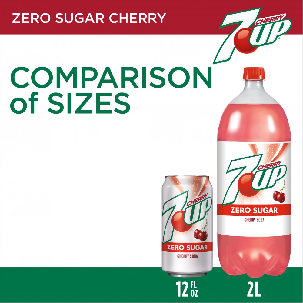 7UP Cherry Zero Sugar Soda, 12 fl oz cans, 12 pack