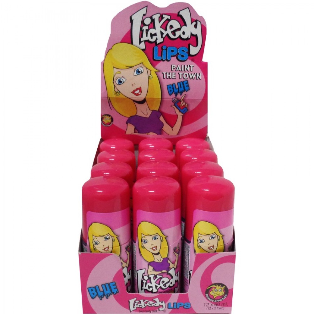 Lickedy Lips Sour Blue Candy Drink 60ml - 12Ct Lickedy Lips Sour Blue Candy Drink 60ml - 12Ct