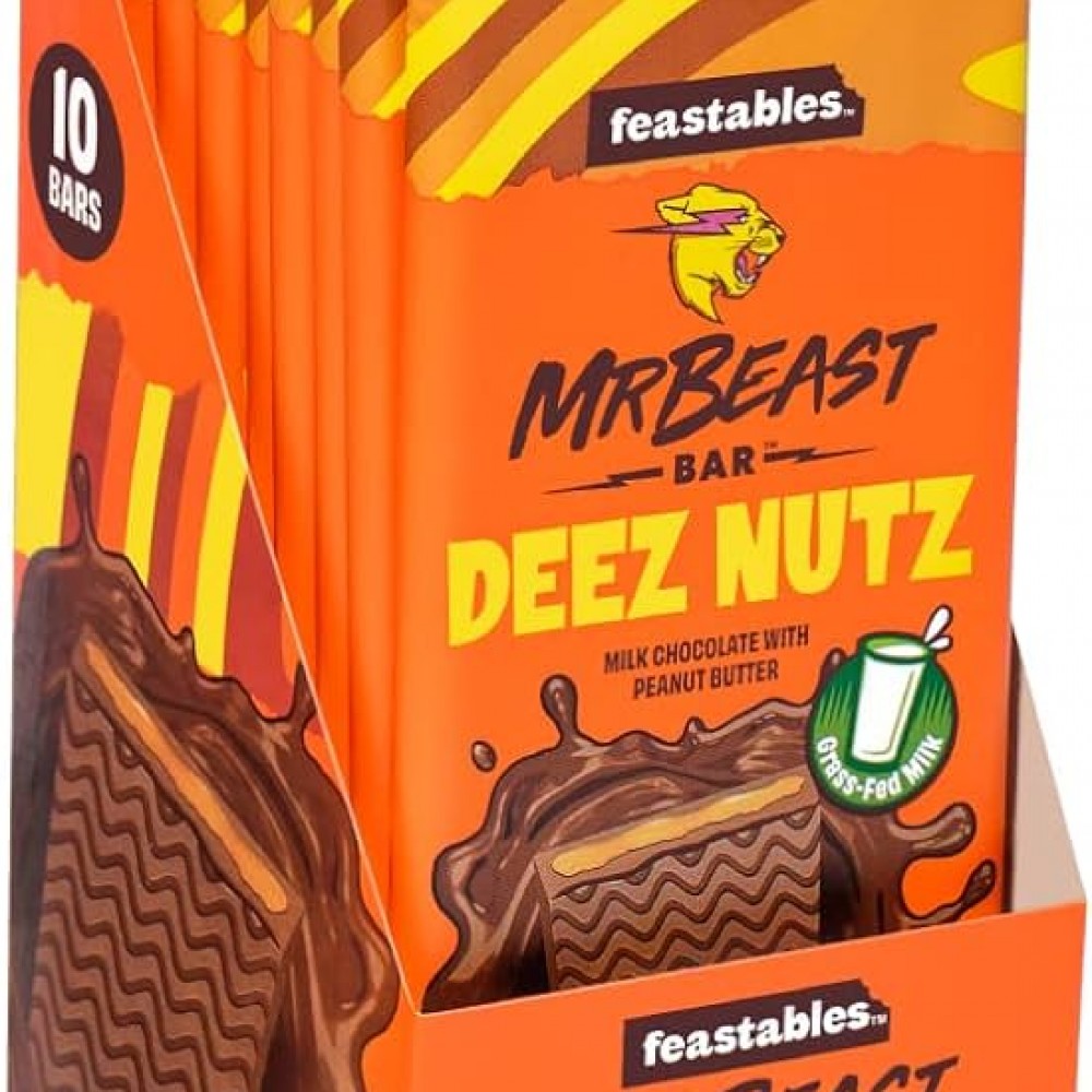 Mr. Beast Feastables Deez Nutz Bar 60g - Box of 10