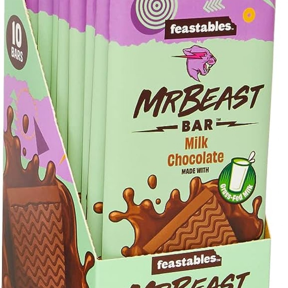 Mr. Beast Feastables Milk Chocolate Bar 60g - Box of 10