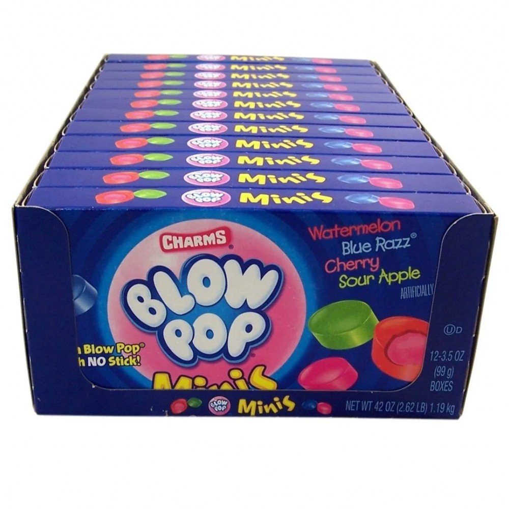 Charms Blow Pop Minis Theater Box 99g - 12Ct Charms Blow Pop Minis Theater Box 99g - 12Ct