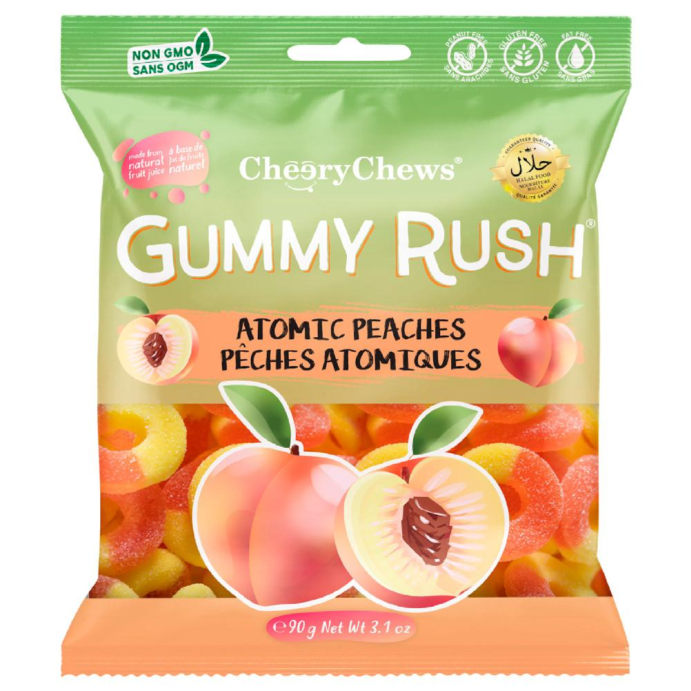 Gummy Rush Atomic Peaches- 90 g (Case of 12) Gummy Rush Atomic Peaches- 90 g (Case of 12)