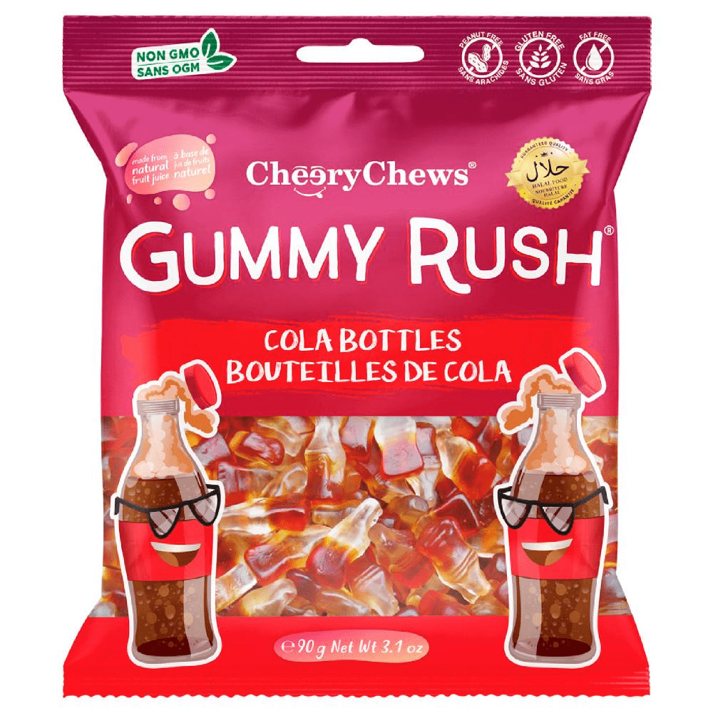 Gummy Rush Cola Bottles- 90 g (Case of 12) Gummy Rush Cola Bottles- 90 g (Case of 12)