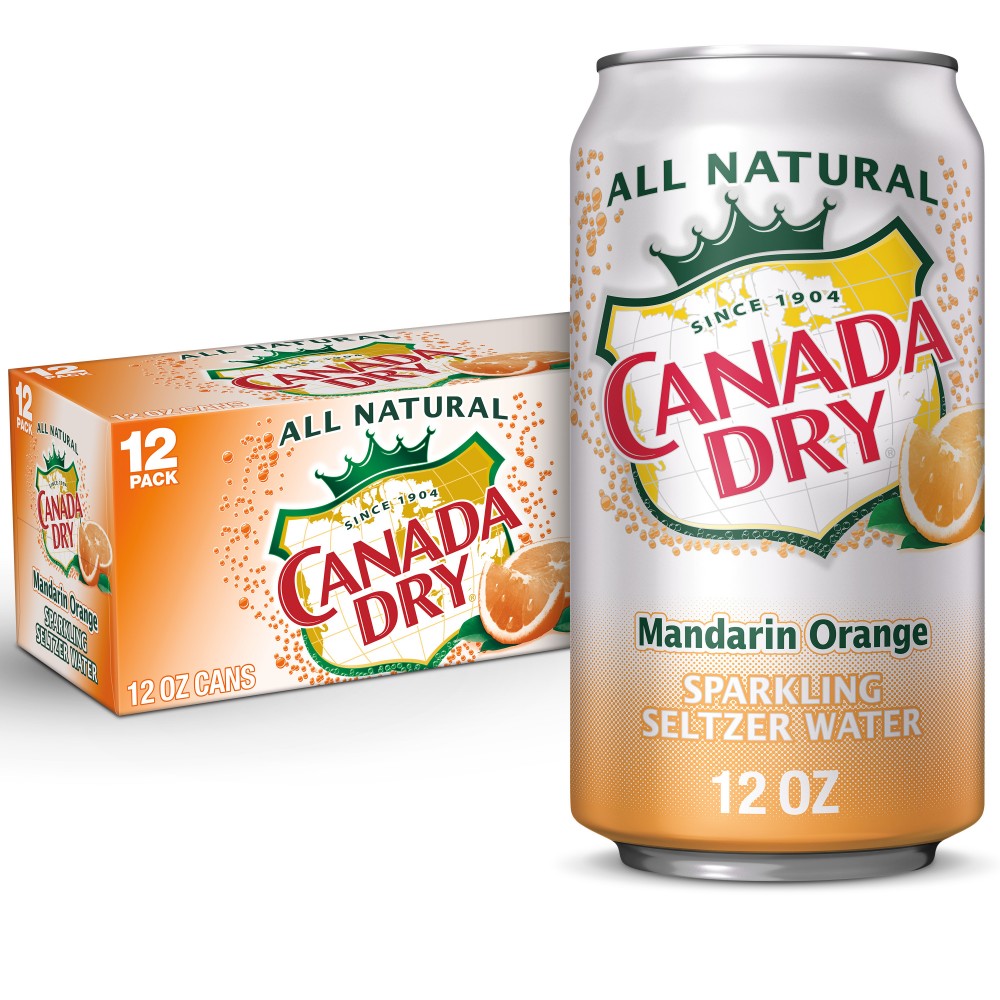  Mandarin Orange Sparkling Seltzer Water, Oz Cans 12 Fl