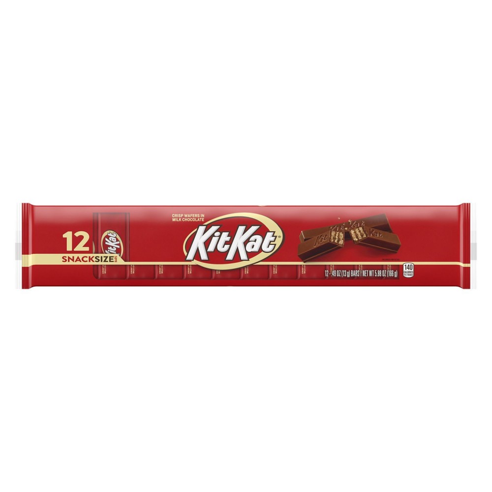 KIT KAT®, Milk Chocolate Snack Size Wafer Candy, 0.49 oz, Bars (12 Count) KIT KAT®, Milk Chocolate Snack Size Wafer Candy, 0.49 oz, Bars (12 Count)