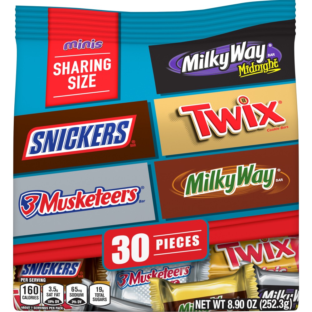 MARS Chocolate Favorites (SNICKERS, TWIX, 3 MUSKETEERS & MILKY WAY) Minis Size Candy Bars Assorted Variety Mix, 8.9 Ounce Bag (Packaging may vary)