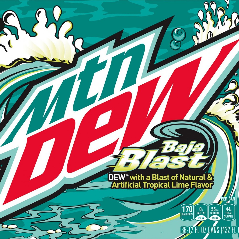 Mountain Dew Baja Blast, 12 Fluid Ounce (Pack of 36)