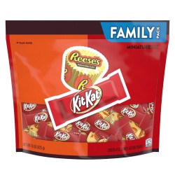 Reese's and Kit Kat®, Mini Milk Chocolate Assortment Candy, Individually Wrapped, 15 oz, Family Pack