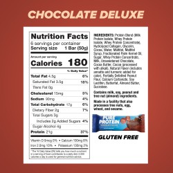 Pure Protein Bars, Chocolate Deluxe, 21g Protein, Gluten Free, 1.76 oz, 6 Ct