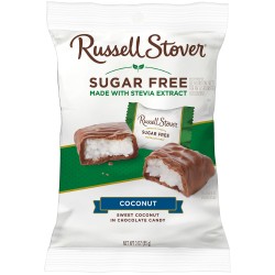 RUSSELL STOVER Sugar Free Coconut Chocolate Candy, 3 oz. bag (≈ 6 pieces)