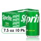 Sprite Lemon Lime Mini Soda Pop Soft Drink, 7.5 fl oz, 10 Pack Cans