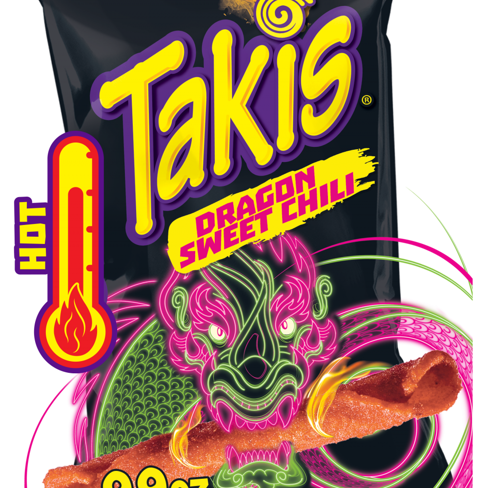 Takis Dragon Sweet Chili Rolled Tortilla Chips, Spicy Sweet Chili Artificially Flavored, 9.9 oz